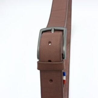 ceinture-artisanale-en-cuir-marron-boucle-canon-de-fusil-sellerie-waneta-premeaux-prissey