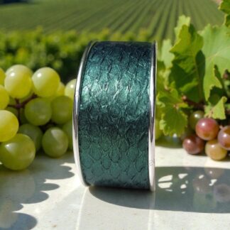 bracelet-argente-moyen-cuir-de-saumon-vert