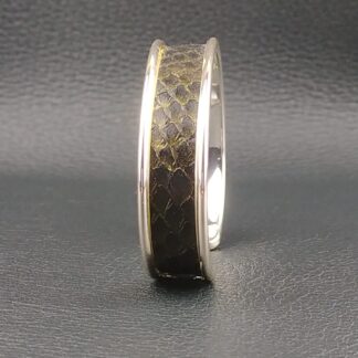 bracelet-argente-petit-cuir-de-saumon-noir-or