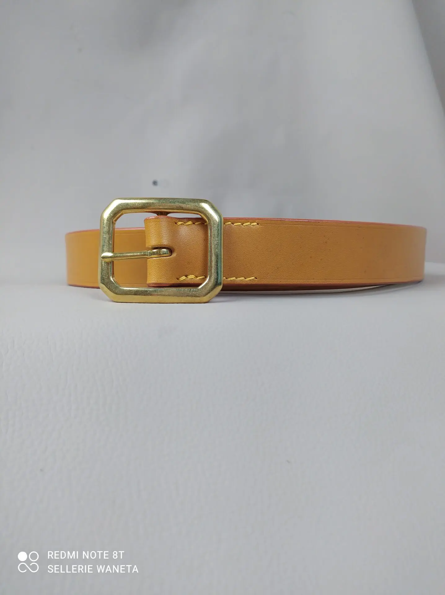 Ceinture Femme Cuir Verni Effet Mouillé – Boucle Carrée 47mm – Large – Taille Unique