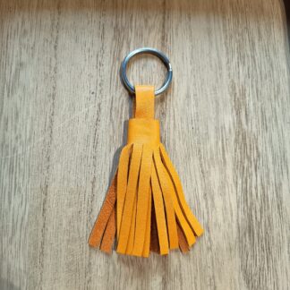 porte-clef-cuir-or-pompon