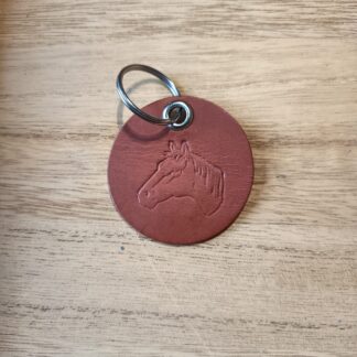 porte-clef-cuir-tete-de-cheval-rond